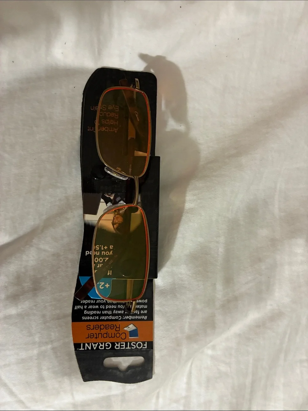 Foster Grant Orange-Tinted Rectangular Reading Glasses